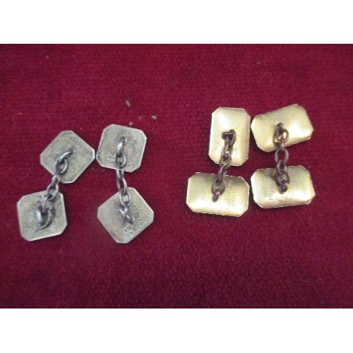 39 - 2 PAIRS OF VINTAGE CUFFLINKS, MARKED 