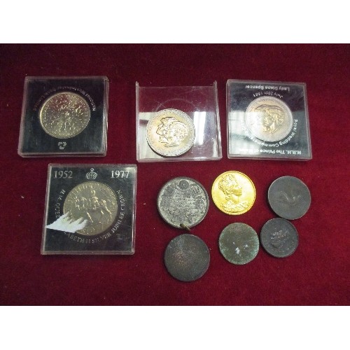 31 - COINS AND MEDALS INC A GEORGE III 1806 HALF PENNY (VF), VICTORIA GOLDEN JUBILEE 1887 MEDAL, 1953 BAT... 