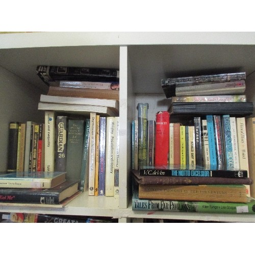 193 - 5 CUBES OF ASSORTED BOOKS INCLUDING REFERENCE, CHILDRENS, NOVELS ETC