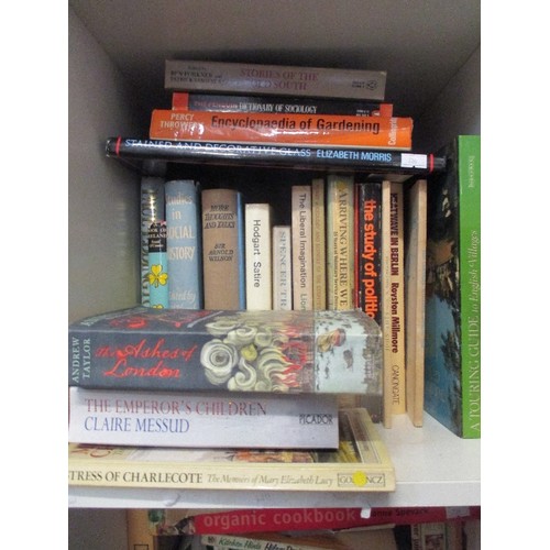 193 - 5 CUBES OF ASSORTED BOOKS INCLUDING REFERENCE, CHILDRENS, NOVELS ETC