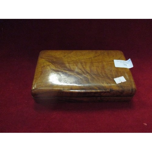 70 - SHAPELY WOODEN CIGARETTE OR PLAYING CARD BOX