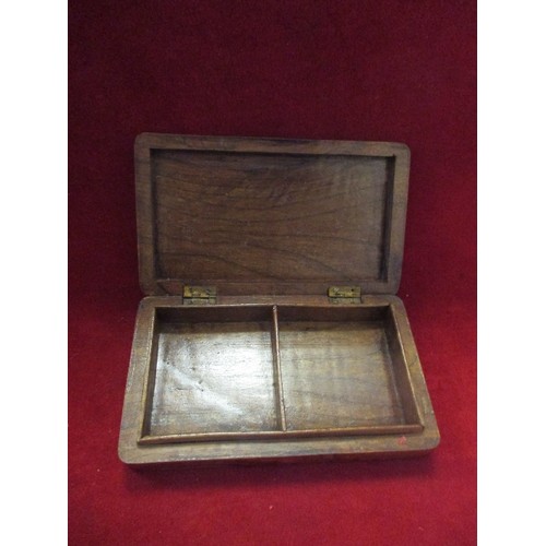 70 - SHAPELY WOODEN CIGARETTE OR PLAYING CARD BOX