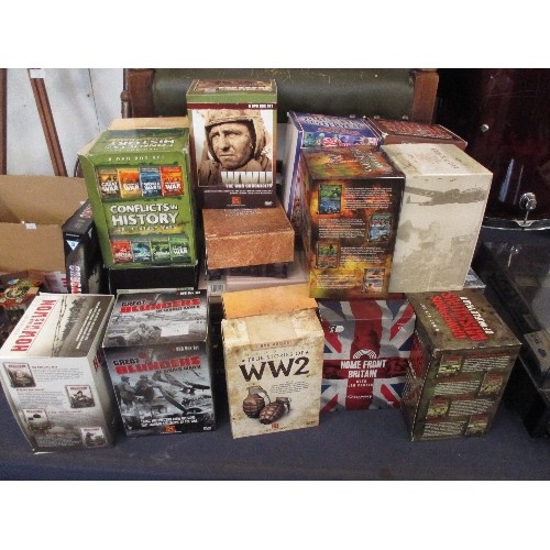 128 - LARGE JOB LOT OF WAR & HISTORY DVD BOX SETS