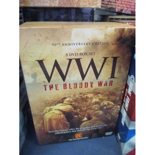 128 - LARGE JOB LOT OF WAR & HISTORY DVD BOX SETS