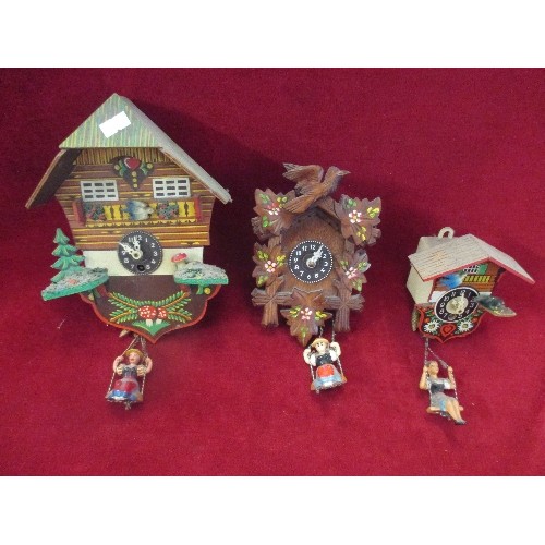 129 - 3 SWISS STYLE CUCKOO CLOCKS