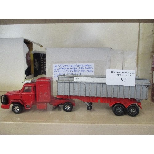 97 - MATCHBOX SUPERKINGS LEYLAND ARTICULATED TIPPER TRAILER, MISSING ONE WHEEL