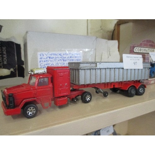 97 - MATCHBOX SUPERKINGS LEYLAND ARTICULATED TIPPER TRAILER, MISSING ONE WHEEL