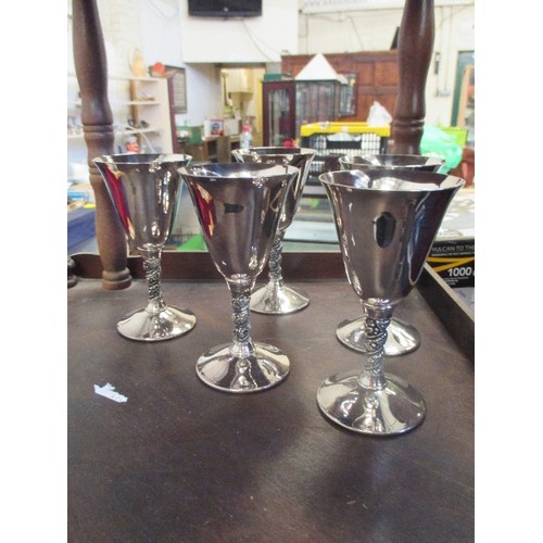 291 - SET OF 5 FALSTAFF SILVER PLATED GOBLETS