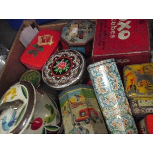 147 - BOX OF VINTAGE TINS