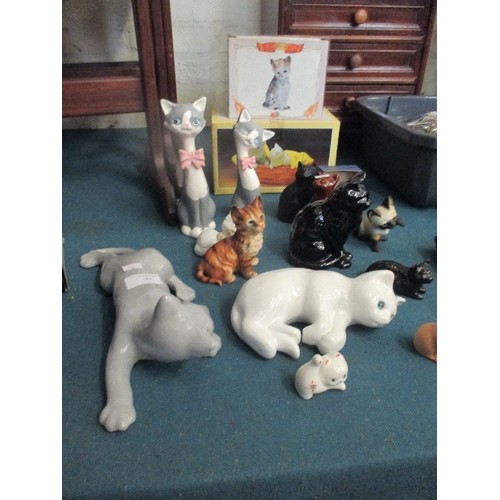 164 - COLLECTION OF CAT FIGURINES