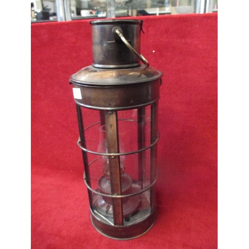 216 - COPPER OIL LANTERN