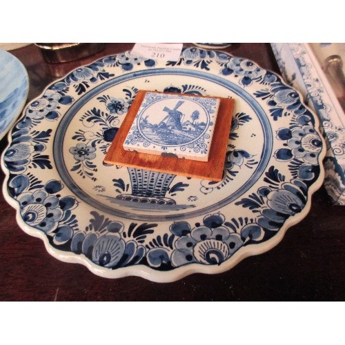 210 - COLLECTION OF BLUE & WHITE DELFTWARE