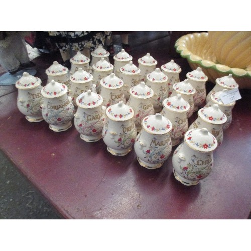 227 - 24 MRS BEETON'S CHINA SPICE JARS - MASONS IRONSTONE