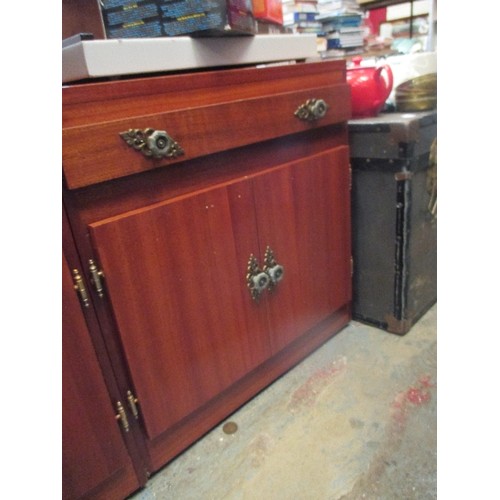 342 - PAIR OF TEAK SIDE CABINETS WITH DRAWERS