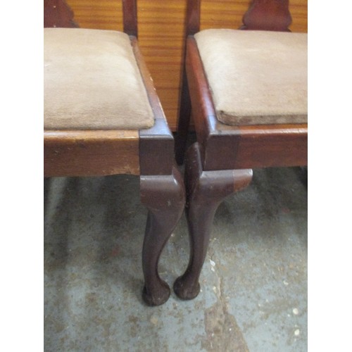 370 - 3 X 1920'S MAHOGANY QUEEN ANNE STYLE CHAIRS WITH DROP IN SEATS