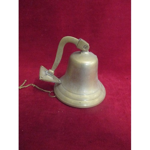 223 - BRASS BELL WITH WALL MOUNTING BRACKET