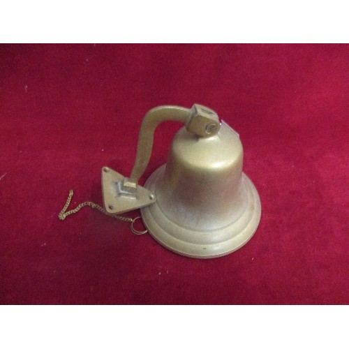 223 - BRASS BELL WITH WALL MOUNTING BRACKET