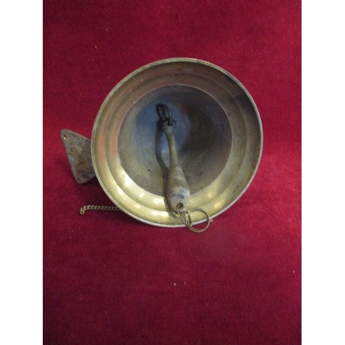 223 - BRASS BELL WITH WALL MOUNTING BRACKET