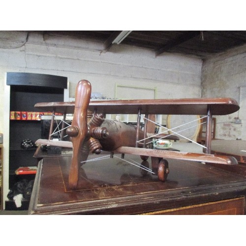 226 - WOODEN BIPLANE ORNAMENT