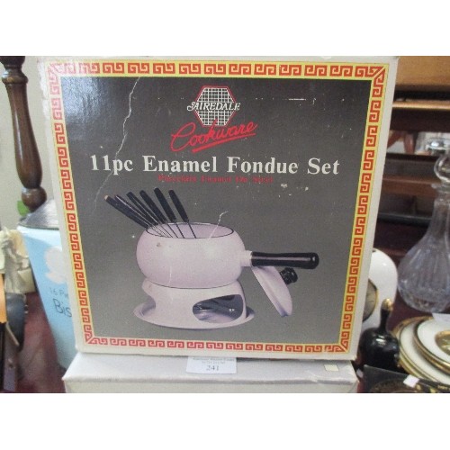 241 - BOXED BISTRO DINNER SET & 2 FONDUE SETS