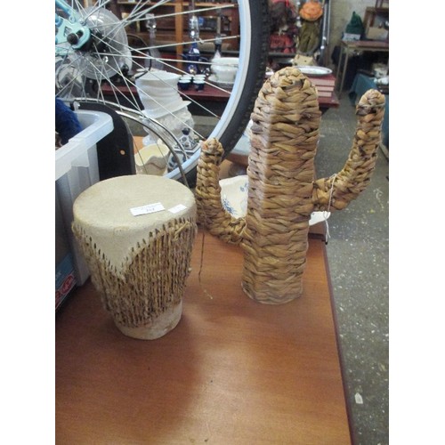 262 - ORNAMENTAL CACTUS & A DRUM