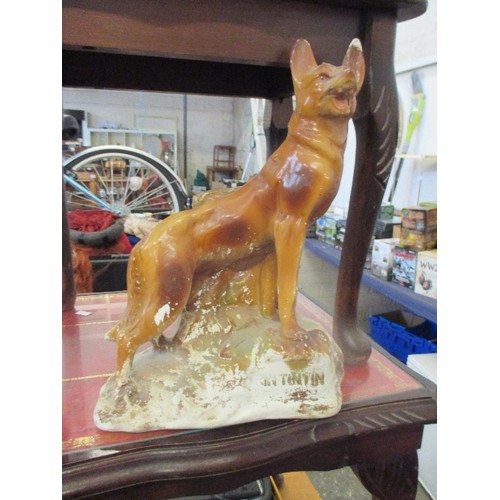 276 - LARGE RIN TIN TIN PLASTER ALSATIAN ORNAMENT 34CM HIGH