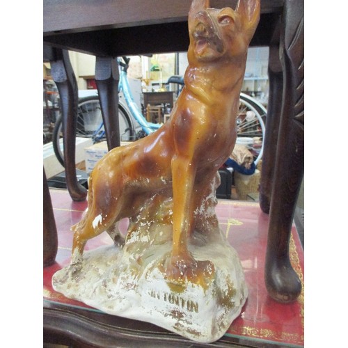 276 - LARGE RIN TIN TIN PLASTER ALSATIAN ORNAMENT 34CM HIGH