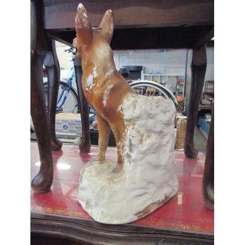 276 - LARGE RIN TIN TIN PLASTER ALSATIAN ORNAMENT 34CM HIGH