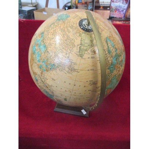 278 - GLOBE ON WOODEN BASE