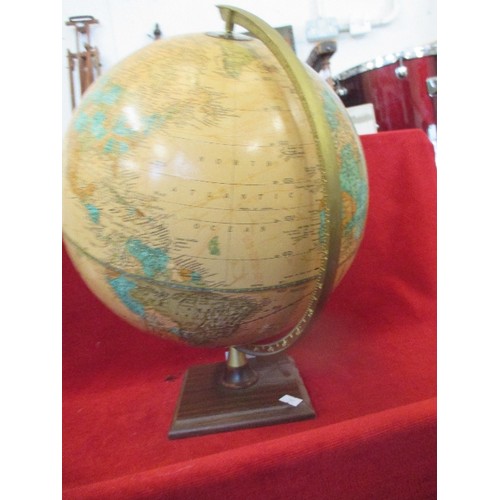 278 - GLOBE ON WOODEN BASE