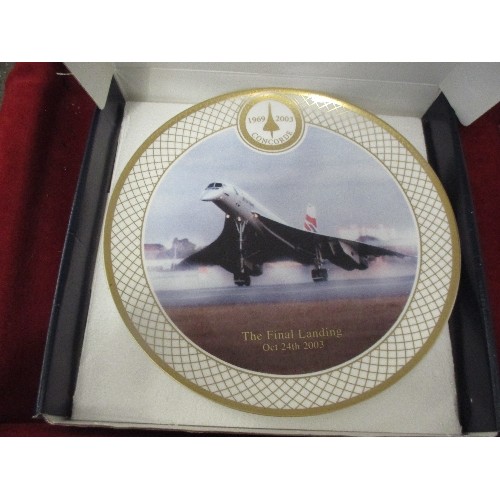 309 - CONCORDE MODEL & COMPTON WOODHOUSE LTD PLATE TO COMMEMORATE FINAL LANDING + WEDGWOOD SANDRINGHAM PLA... 