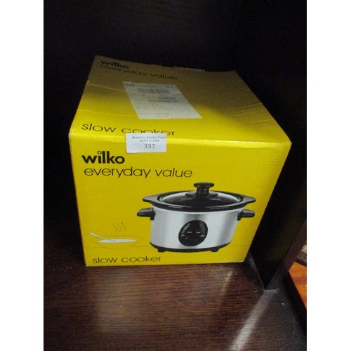 337 - WILKO SLOW COOKER