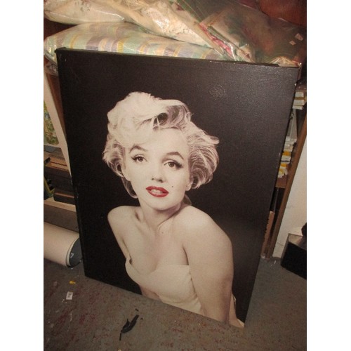 356 - LARGE PRINT ON CANVAS OF MARILYN MONROE