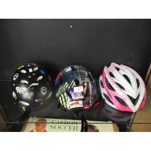 191 - 3 CYCLE HELMETS INCLUDING A MARVEL SUPERHEROES THEMED ONE