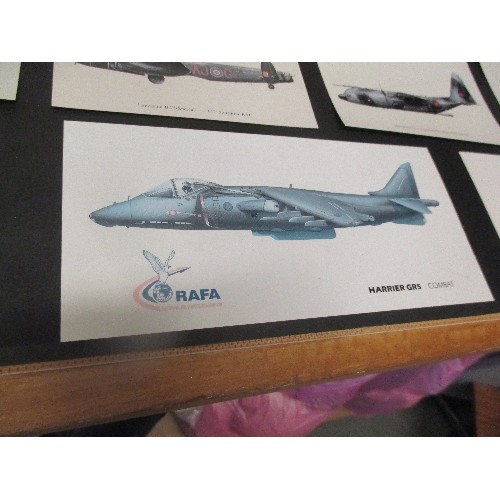 360 - LARGE PICTURE DISPLAY OF FIGHTER AIRCRAFT ON CARD WITH BOARD BACKING - NEEDS GLASS