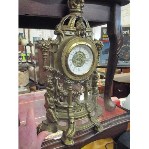 333 - WORKING BRASS MANTEL CLOCK