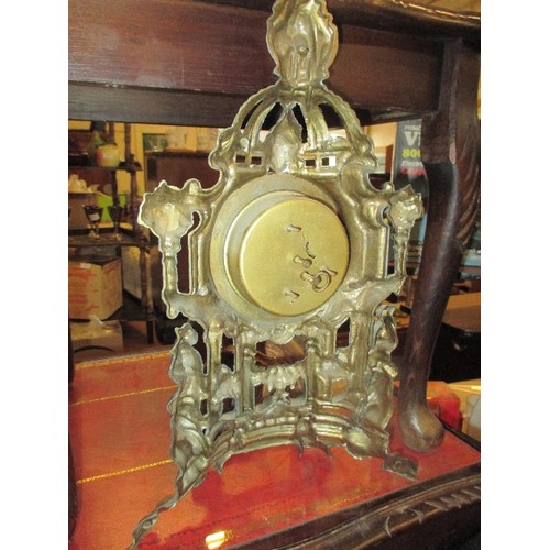 333 - WORKING BRASS MANTEL CLOCK