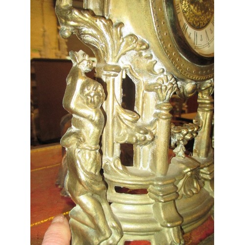 333 - WORKING BRASS MANTEL CLOCK