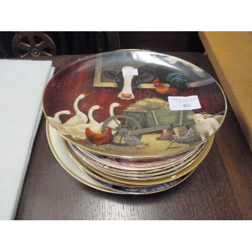 401 - ASSORTED COLLECTORS PLATES, 4 WITH KITTENS, 2 NATIVE AMERICAN INDIAN AND OTHERS