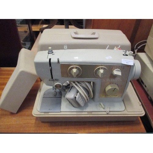 441 - ELECTRIC PEDAL SEWING MACHINE BY CROWN POINT WITH CASE