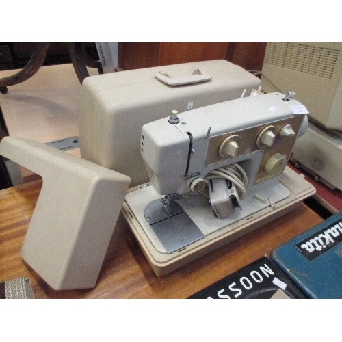 441 - ELECTRIC PEDAL SEWING MACHINE BY CROWN POINT WITH CASE