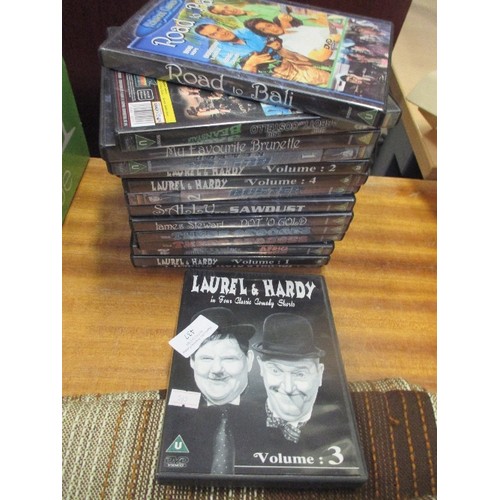 437 - QUANTITY OF DVD'S INC LAUREL & HARDY, THE THREE STOOGES, SALLY OF THE SAWDUST ETC