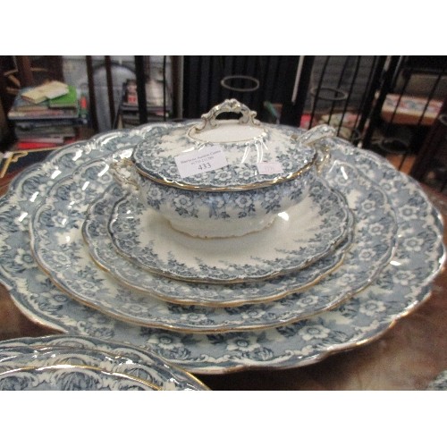 433 - VICTORIAN STAFFORDSHIRE DINNER SERVICE 