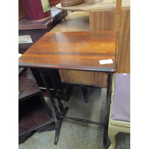 392 - ANTIQUE ROSEWOOD SIDE TABLE ON SLENDER TURNED LEGS