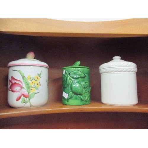 515 - 3 X LARGE CERAMIC STORAGE JARS, THE FLORAL ONE BY SPODE