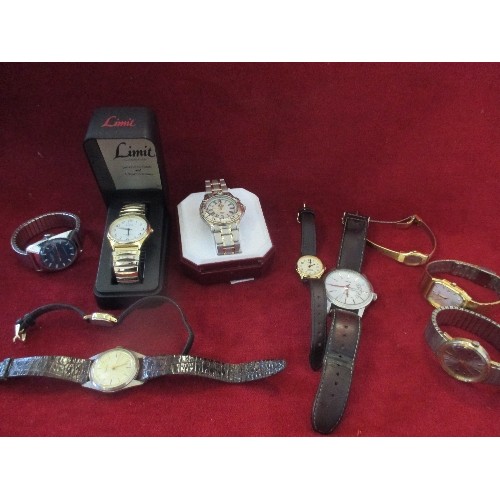 120 - 2 BOXED WATCHES & BAGS OF ASSORTED WATCHES INCLUDING TIMEX