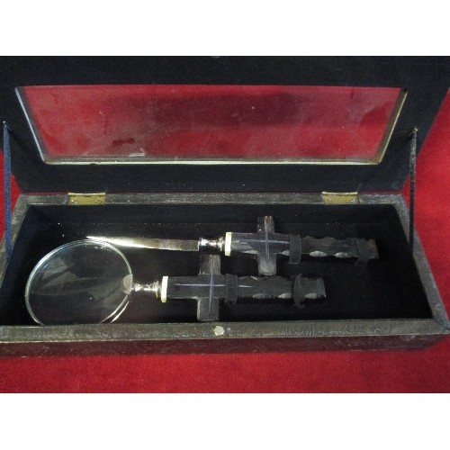 205 - BOXED LETTER OPENER & MAGNIFIER SET