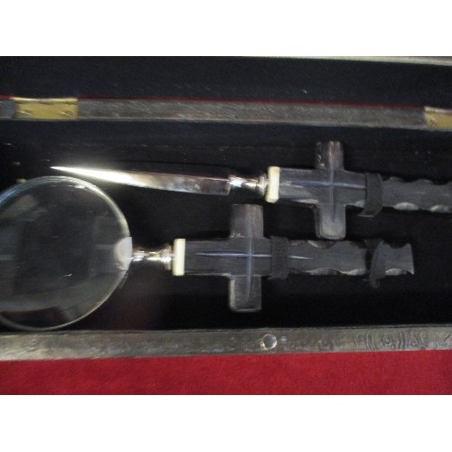 205 - BOXED LETTER OPENER & MAGNIFIER SET