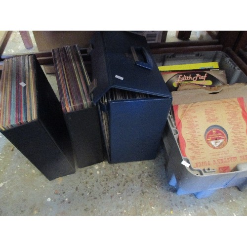 265 - MIXED 78S & LP + GREAT COMPOSERS & THEIR MUSIC SET (1 BOX & 3 RECORD CASES)