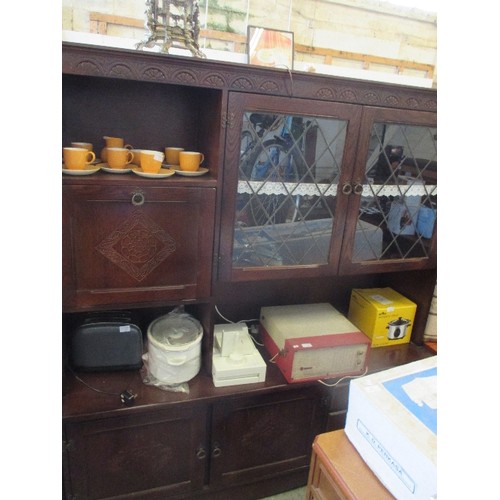 339 - STANLEY WOOD OAK DISPLAY CABINET